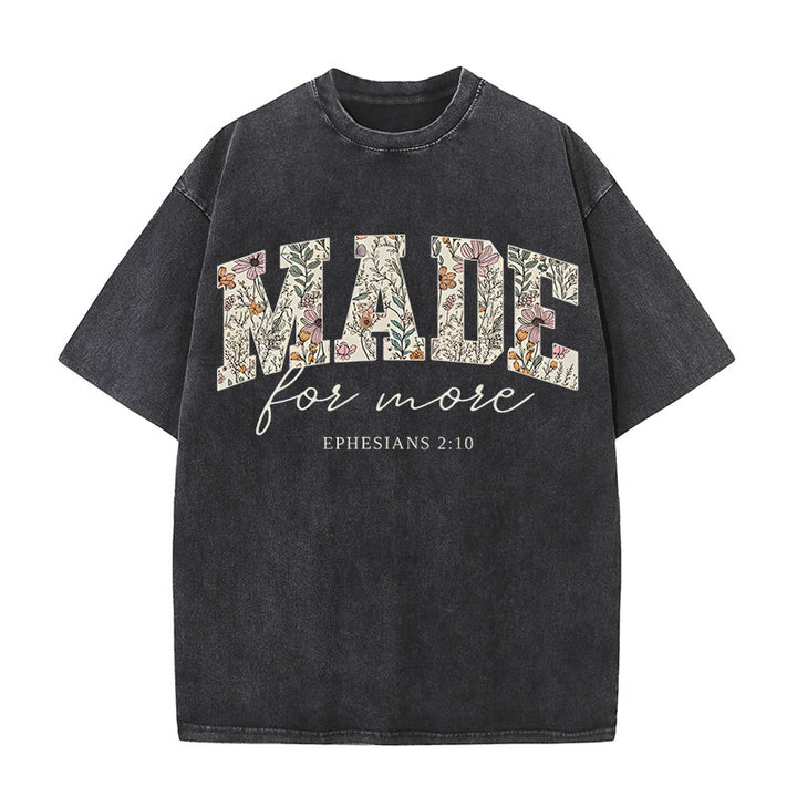 Christianartworkshop – Gewaschenes T-Shirt „Made for More“ - Schwarz - 4XL - image 2