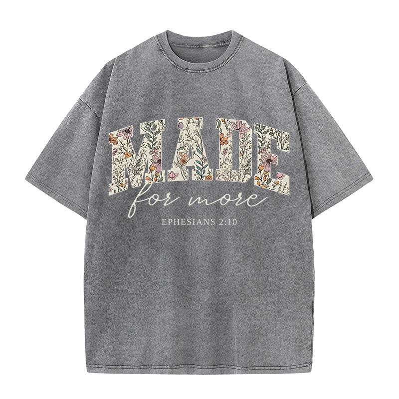 Christianartworkshop – Gewaschenes T-Shirt „Made for More“ - Grau - 4XL - image 7