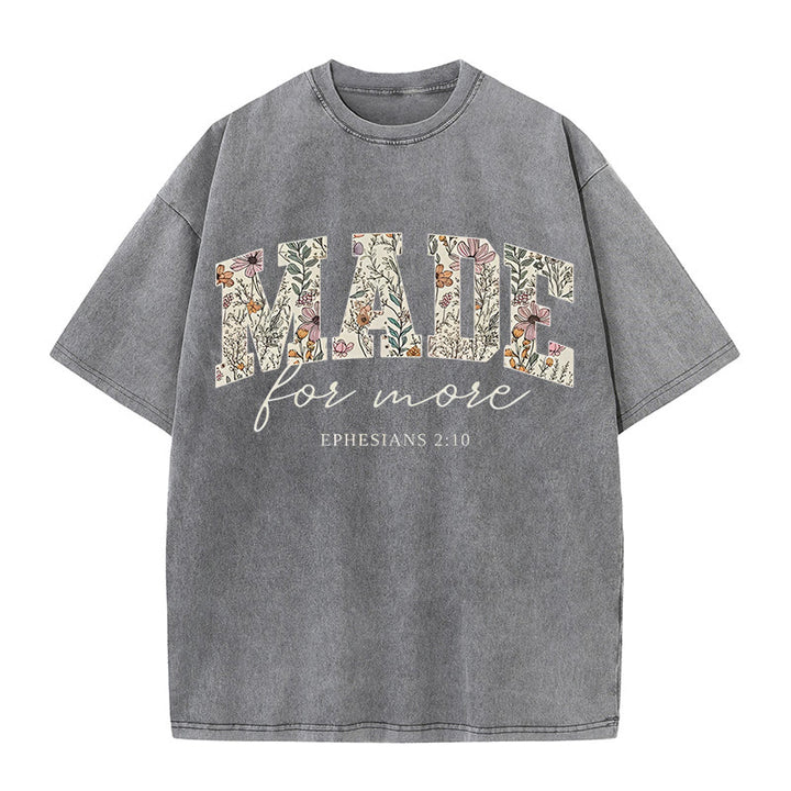 Christianartworkshop – Gewaschenes T-Shirt „Made for More“ - Grau - 4XL - image 7