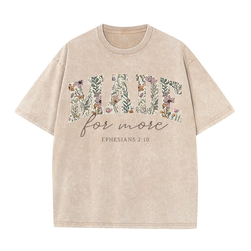 Christianartworkshop – Gewaschenes T-Shirt „Made for More“ - Aprikose - 4XL - image 8