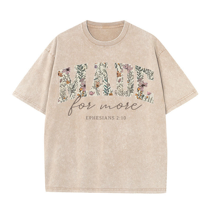 Christianartworkshop – Gewaschenes T-Shirt „Made for More“ - Aprikose - 4XL - image 8