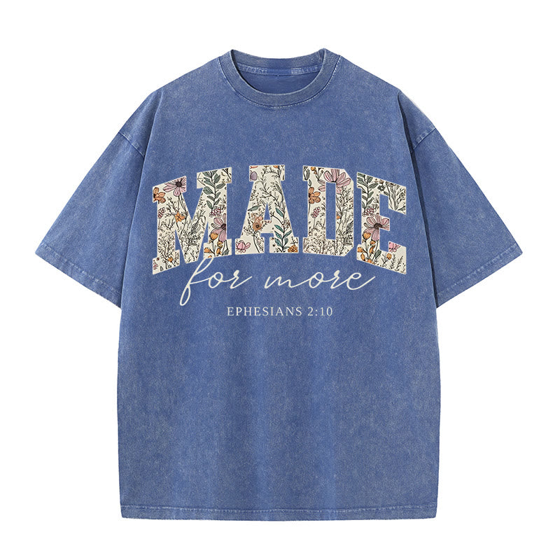 Christianartworkshop – Gewaschenes T-Shirt „Made for More“ - Marineblau - 4XL - image 4
