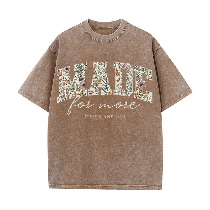 Christianartworkshop – Gewaschenes T-Shirt „Made for More“ - Braun - 4XL - image 0