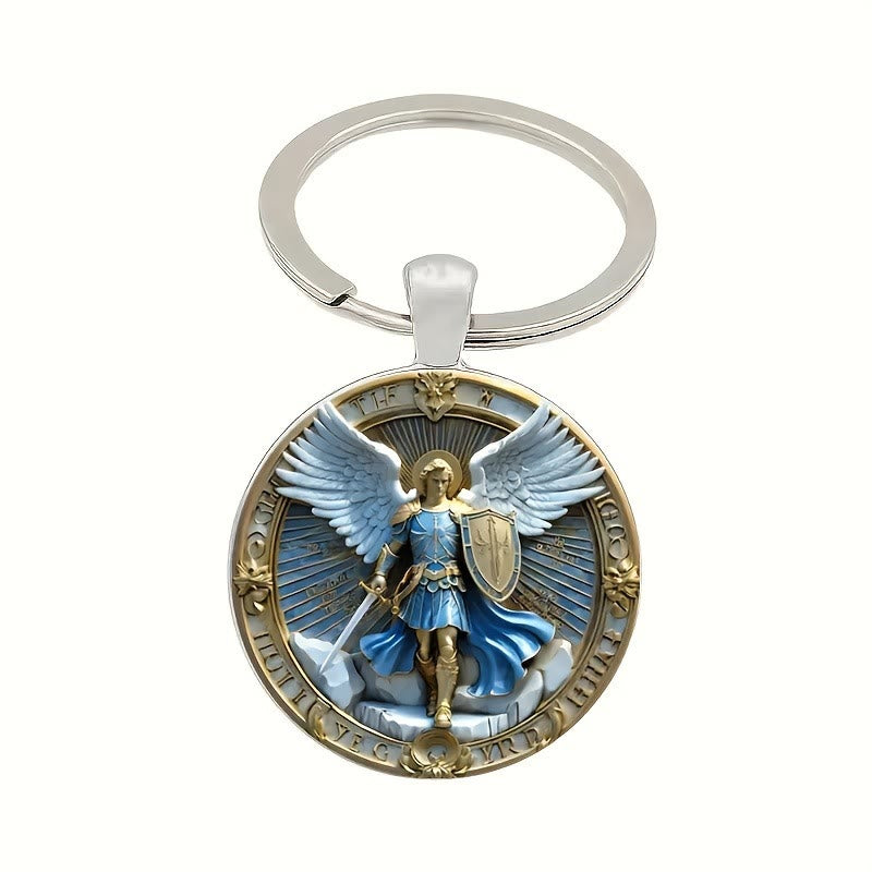 Christianartworkshop Klassische religiöse Rüstung Schutzengel St. Michael Schlüsselanhänger: Dauerhaftes Emblem der himmlischen Tapferkeit - image 2