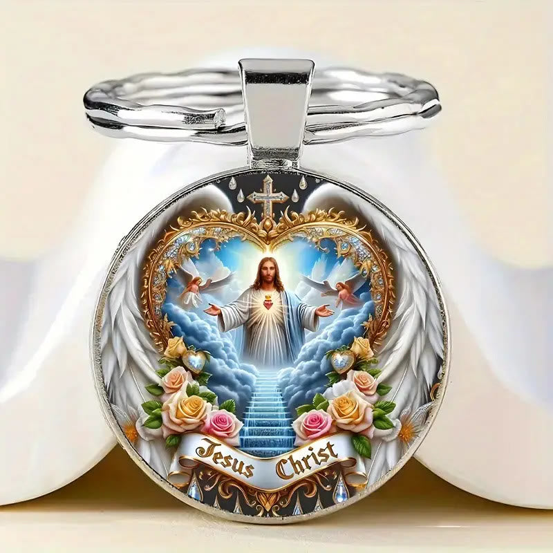 Christianartworkshop Schlüsselanhänger mit dem Symbol des himmlischen Reichs Jesus Christus: Zeichen des Glaubens und ätherisches Handwerk - Jesus Christus - image 1