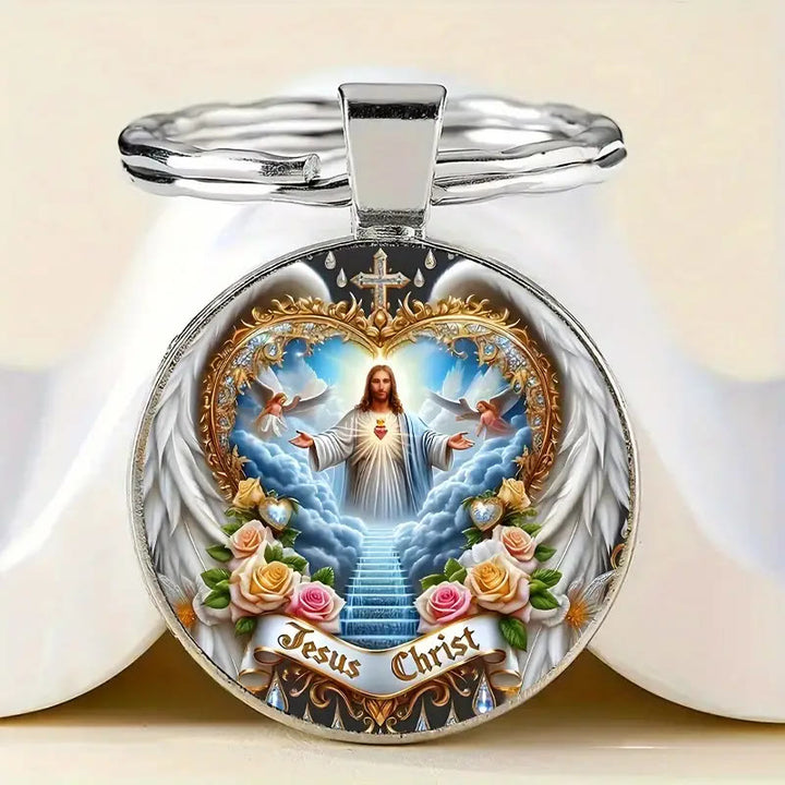 Christianartworkshop Schlüsselanhänger mit dem Symbol des himmlischen Reichs Jesus Christus: Zeichen des Glaubens und ätherisches Handwerk - Jesus Christus - image 1