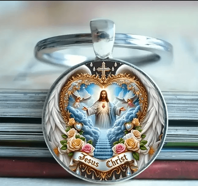 Christianartworkshop Schlüsselanhänger mit dem Symbol des himmlischen Reichs Jesus Christus: Zeichen des Glaubens und ätherisches Handwerk - image 3