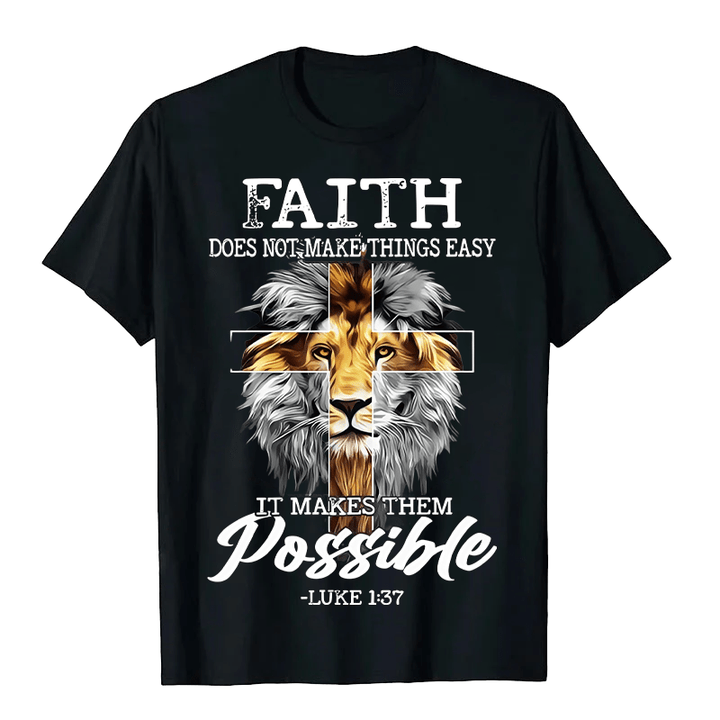Christianartworkshop Religiöser Glaube Löwe Kreuz Grafik Unisex T-Shirt
