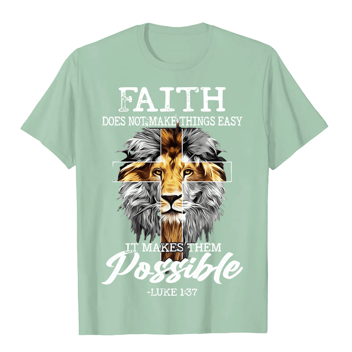 Christianartworkshop Religiöser Glaube Löwe Kreuz Grafik Unisex T-Shirt