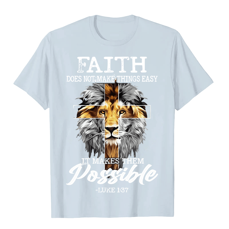 Christianartworkshop Religiöses Löwenkreuz-Motiv Unisex-T-Shirt - Blau - 2XL - image 5