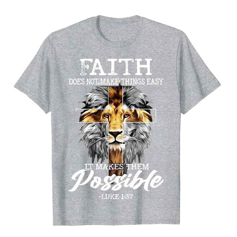 Christianartworkshop Religiöser Glaube Löwe Kreuz Grafik Unisex T-Shirt