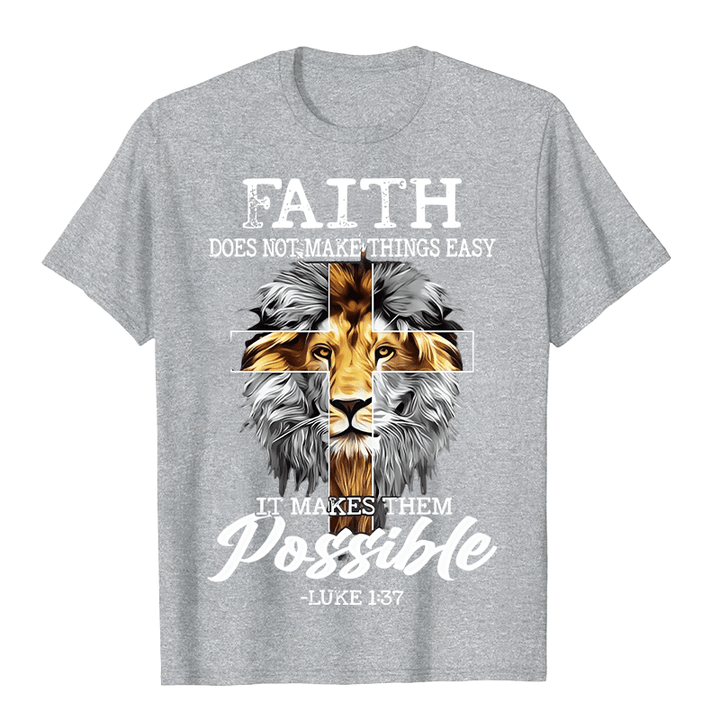 Christianartworkshop Religiöser Glaube Löwe Kreuz Grafik Unisex T-Shirt