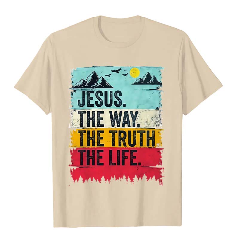 Christianartworkshop Jesus – Der Weg, die Wahrheit, das Leben Unisex-T-Shirt - Beige - 2XL - image 4