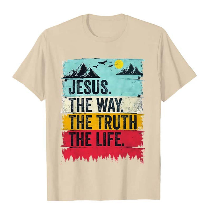 Christianartworkshop Jesus – Der Weg, die Wahrheit, das Leben Unisex-T-Shirt - Beige - 2XL - image 4