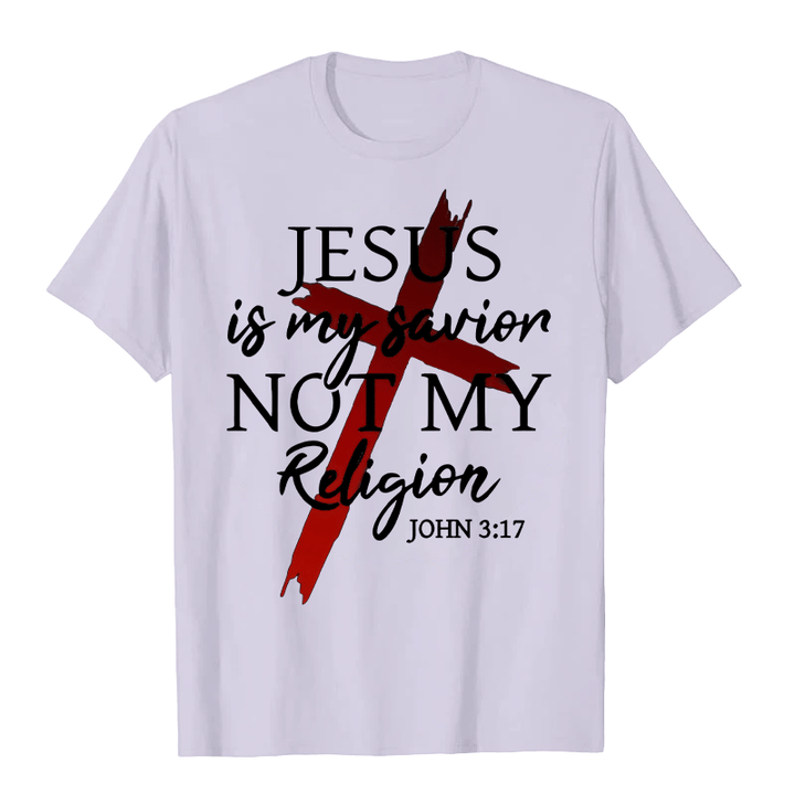 Christianartworkshop Unisex-T-Shirt mit Aufschrift „Jesus ist mein Retter, nicht meine Religion, Gott, Glaube, Kreuz“ - Hellviolett - 2XL - image 4