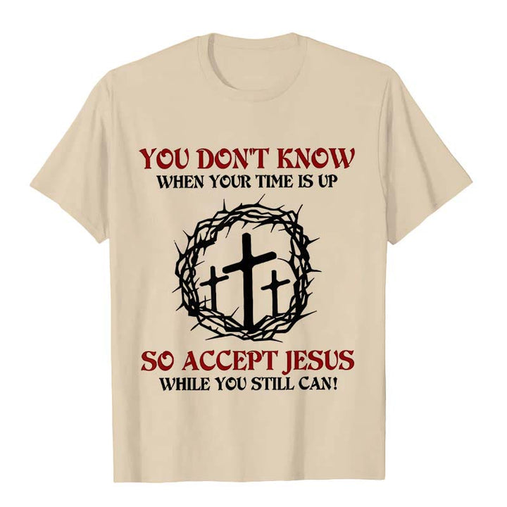 Christianartworkshop Religiöse Warnung Akzeptieren Sie Jesus Dornenkrone Kreuz Unisex T-Shirt