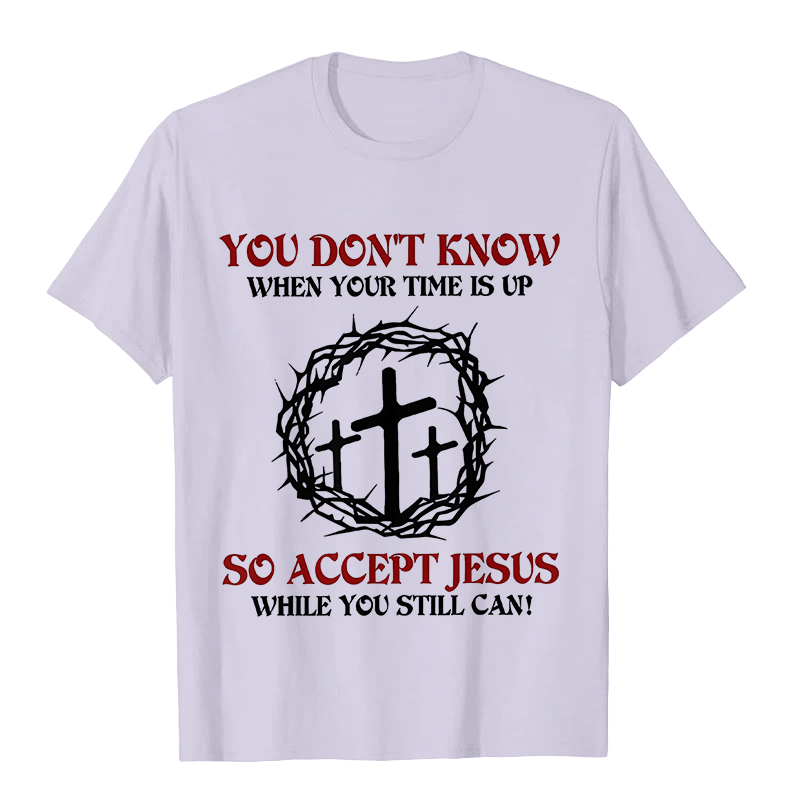 Christianartworkshop Religiöse Warnung Nimm Jesus an Dornenkrone Kreuz Unisex T-Shirt - Hellviolett - 2XL - image 4