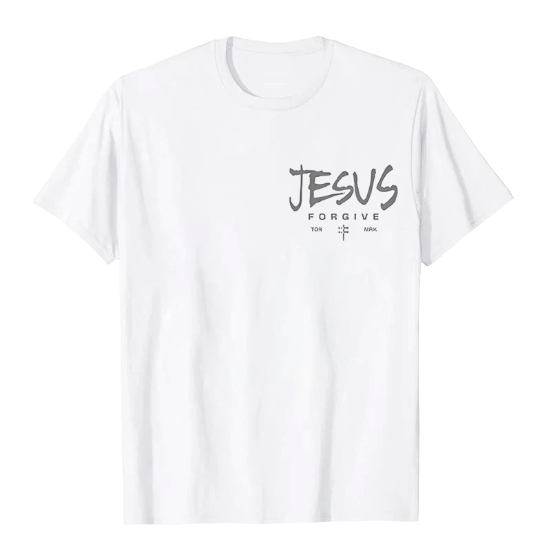 Christianartworkshop Religiöses Jesus-Verzeihen-Dornenkrone-Kreuz-Unisex-T-Shirt