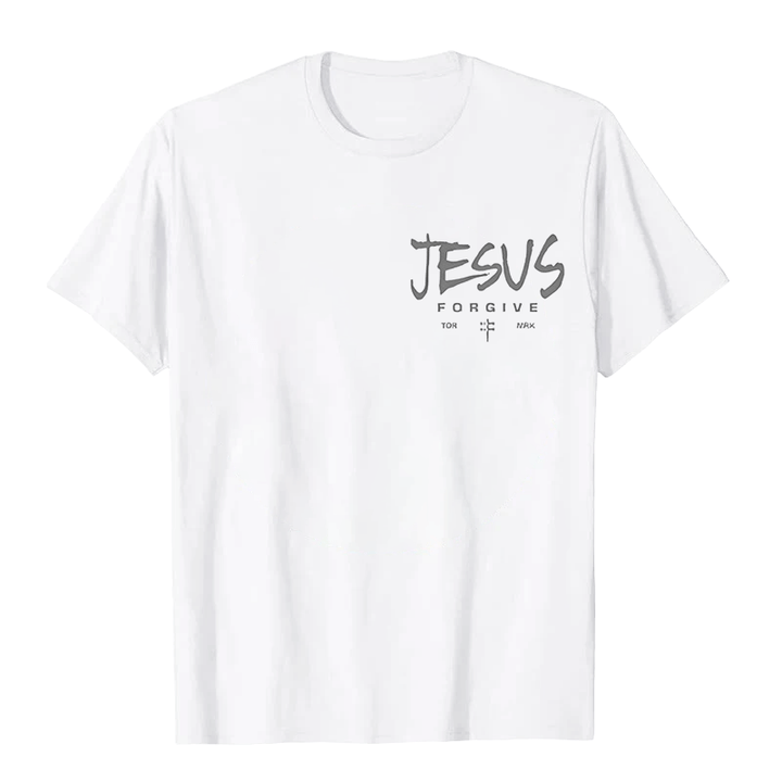 Christianartworkshop Religiöses Jesus-Vergebungs-Dornenkronen-Kreuz-Unisex-T-Shirt - image 7