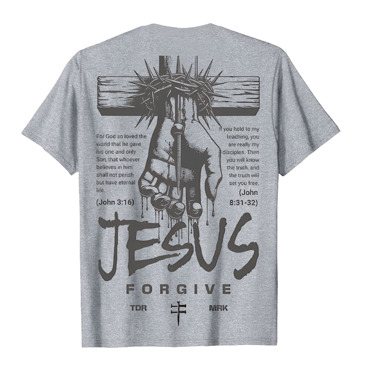 Christianartworkshop Religiöses Jesus-Vergebungs-Dornenkronen-Kreuz-Unisex-T-Shirt - image 12