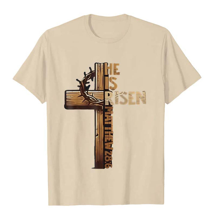 Christianartworkshop Unisex-T-Shirt mit Kreuz und Dornenkrone von He Is Risen