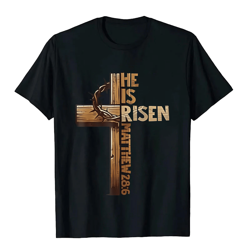 Christianartworkshop Unisex-T-Shirt mit Kreuz und Dornenkrone von He Is Risen