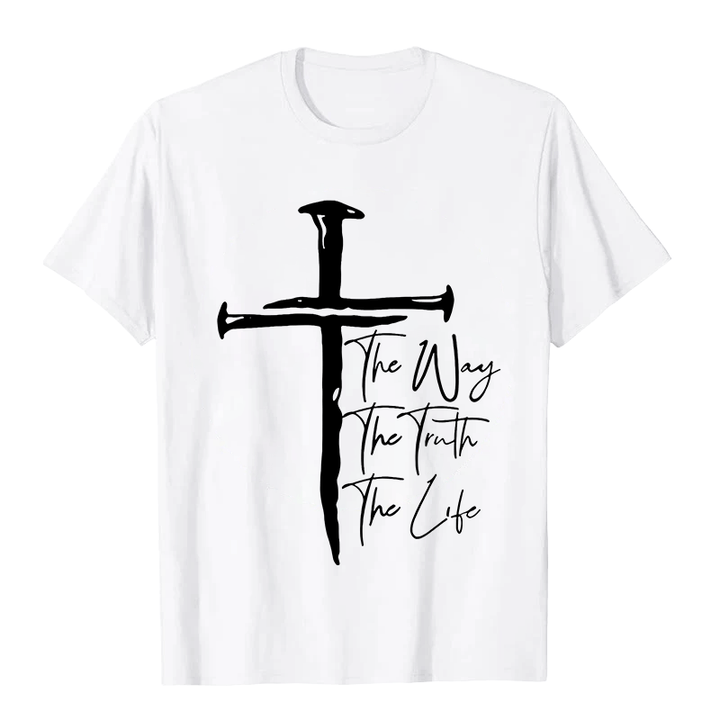 Christianartworkshop Glaube - Basierend auf dem schwarzen Kreuz Der Weg Die Wahrheit Das Leben Unisex T-Shirt