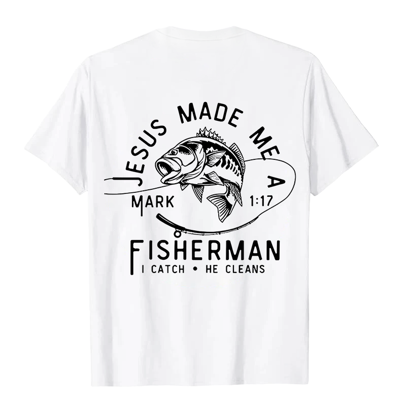 Christianartworkshop Jesus Made Me A Fisherman Markus 1:17 Unisex-T-Shirt - image 6