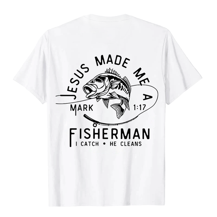 Christianartworkshop Jesus Made Me A Fisherman Markus 1:17 Unisex-T-Shirt - image 6