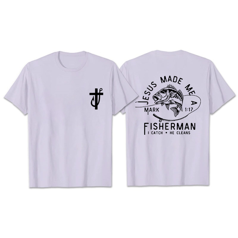 Christianartworkshop Jesus machte mich zum Fischer Markus 1:17 Unisex T-Shirt - Hellviolett - 2XL - image 12