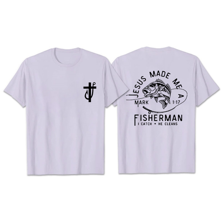 Christianartworkshop Jesus machte mich zum Fischer Markus 1:17 Unisex T-Shirt - Hellviolett - 2XL - image 12