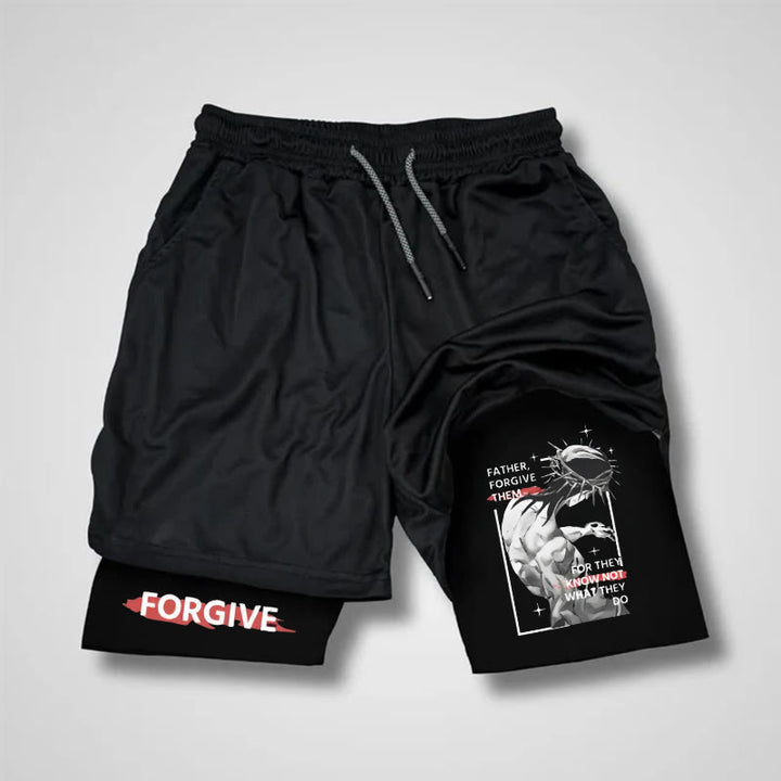 Christianartworkshop Vater vergibt ihnen christliche Performance-Shorts - Shorts - 3XL - image 1