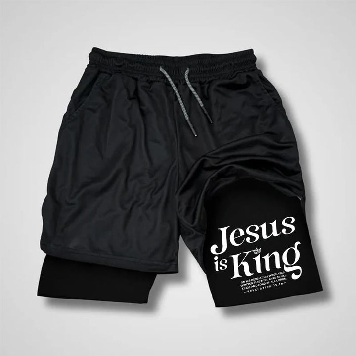 Christianartworkshop „Jesus ist König“ Christliche Performance-Shorts - Shorts - 3XL - image 1