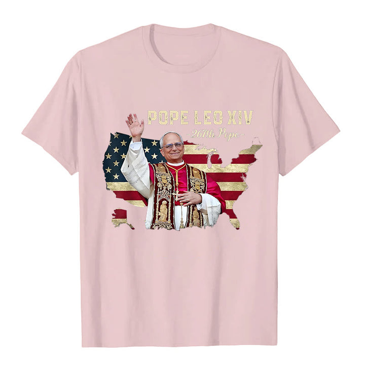 Christianartworkshop Papst Leo XIV. Amerika-Flagge Unisex T-Shirt