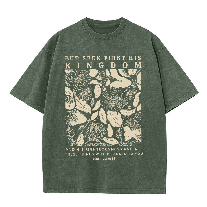 Christianartworkshop Unisex-T-Shirt mit Aufschrift "But Seek First His Kingdom", gewaschen