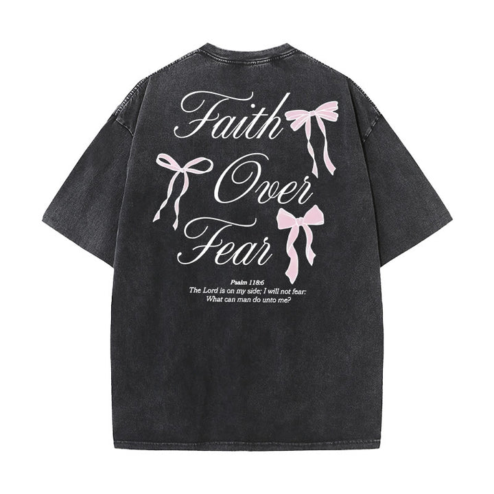 Christianartworkshop Glaube über Angst Unisex gewaschenes T-Shirt