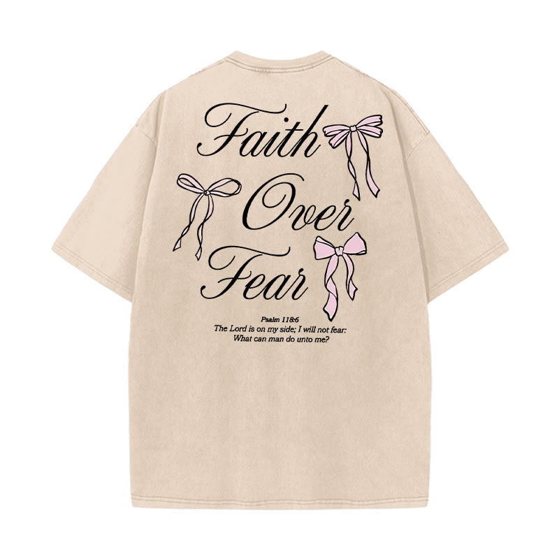 Christianartworkshop Glaube über Angst Unisex gewaschenes T-Shirt