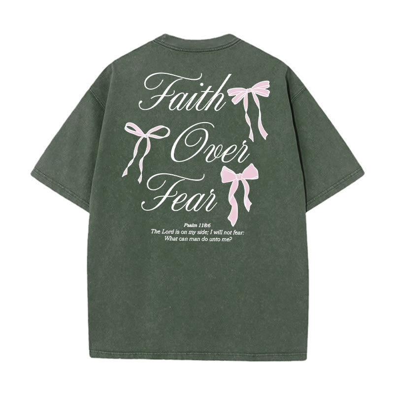 Christianartworkshop Glaube über Angst Unisex gewaschenes T-Shirt