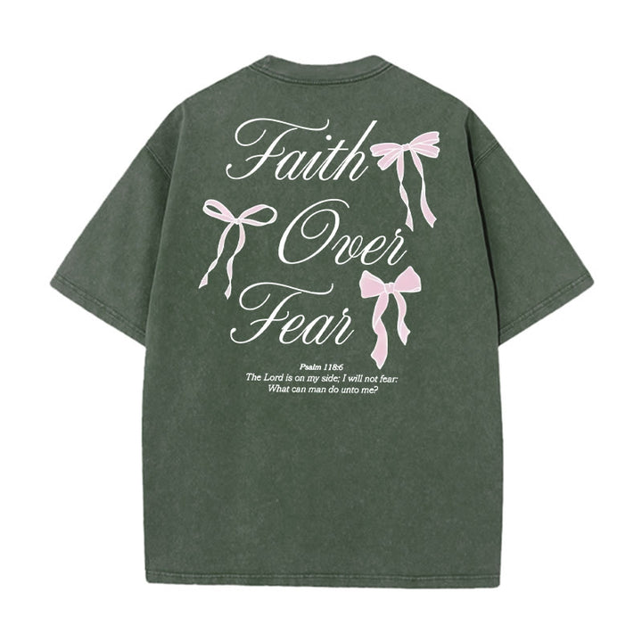Christianartworkshop Glaube über Angst Unisex gewaschenes T-Shirt
