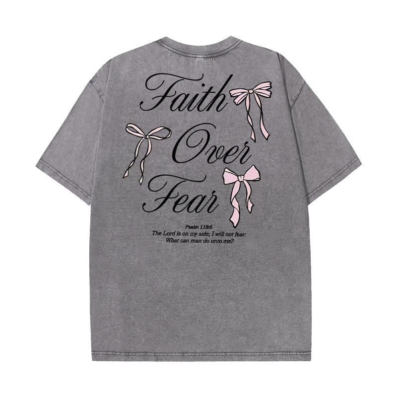 Christianartworkshop Glaube über Angst Unisex gewaschenes T-Shirt