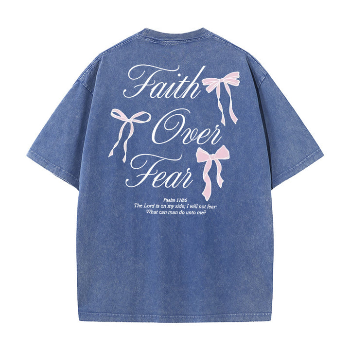 Christianartworkshop Glaube über Angst Unisex gewaschenes T-Shirt