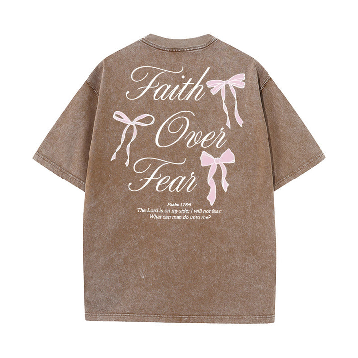 Christianartworkshop Glaube über Angst Unisex gewaschenes T-Shirt