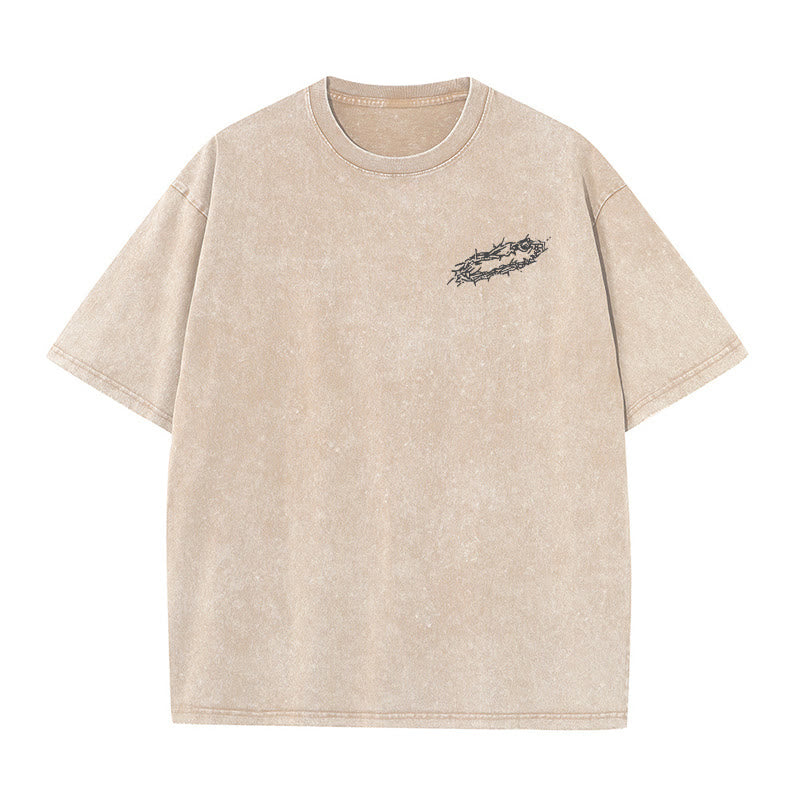 Christianartworkshop Unisex-T-Shirt mit Aufschrift „By His Wounds We Are Healed“, gewaschen
