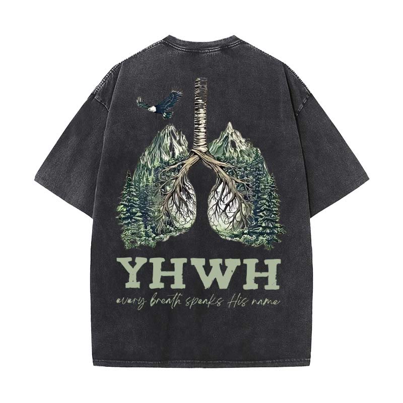 Christianartworkshop Unisex-T-Shirt mit Aufschrift „Jeder Atemzug spricht seinen Namen“, gewaschen - Schwarz - 5XL - image 13