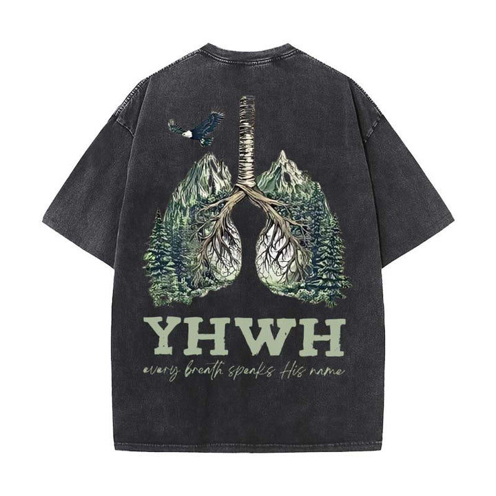 Christianartworkshop Unisex-T-Shirt mit Aufschrift „Jeder Atemzug spricht seinen Namen“, gewaschen - Schwarz - 5XL - image 13