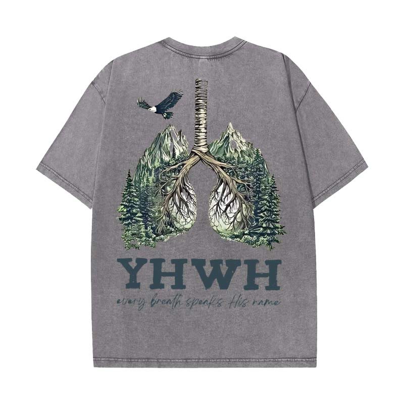 Christianartworkshop Unisex-T-Shirt mit Aufschrift „Jeder Atemzug spricht seinen Namen“, gewaschen - Grau - 5XL - image 11