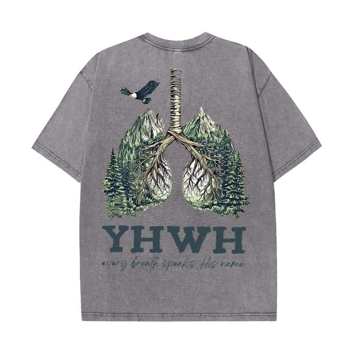 Christianartworkshop Unisex-T-Shirt mit Aufschrift „Jeder Atemzug spricht seinen Namen“, gewaschen - Grau - 5XL - image 11