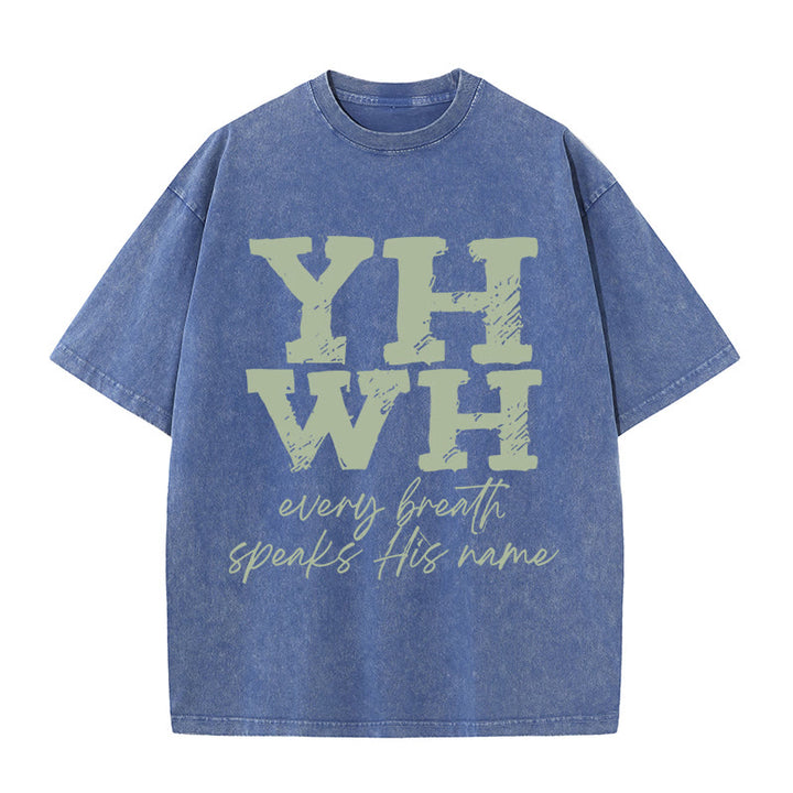 Christianartworkshop Unisex-T-Shirt mit Aufschrift „Jeder Atemzug spricht seinen Namen“, gewaschen - image 6