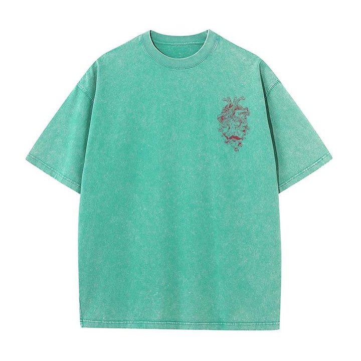 Christianartworkshop Herz Illustration Ezekiel Christian gewaschen T-shirt