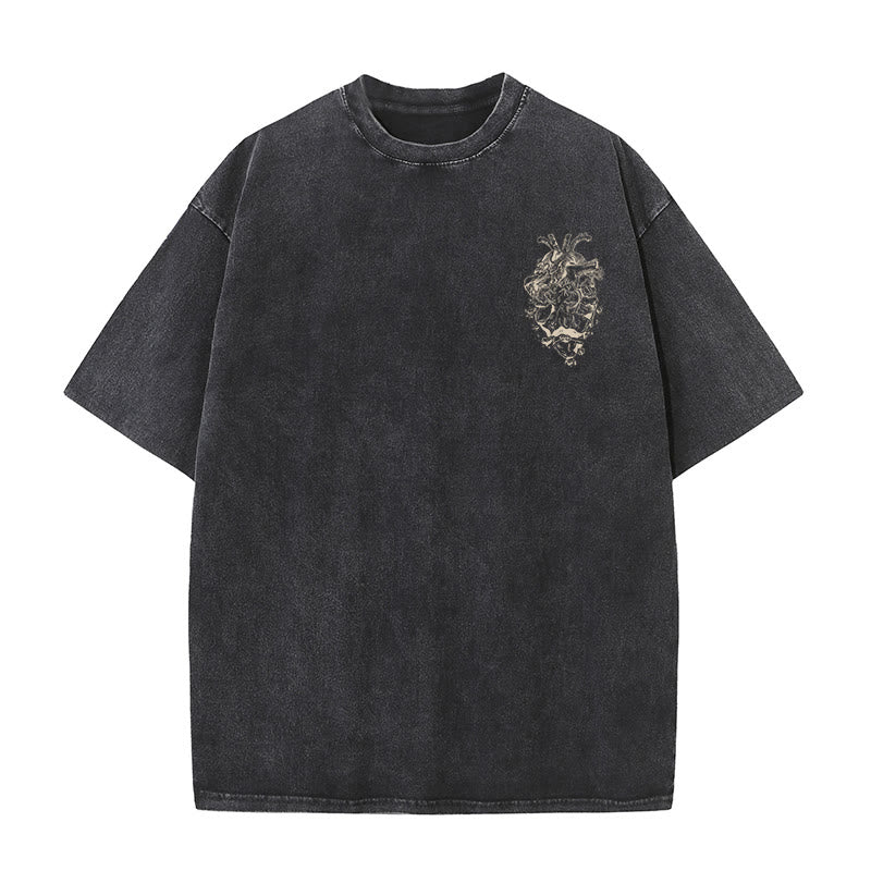 Christianartworkshop Herz Illustration Ezekiel Christian gewaschen T-shirt